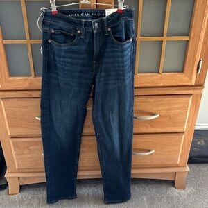 American Eagle Outfitters Men's Dark Navy Slim Straight Jeans